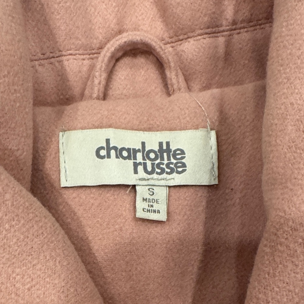 Y2K Charlotte Russe Pink Belted Trench Coat Small - Picture 2 of 9